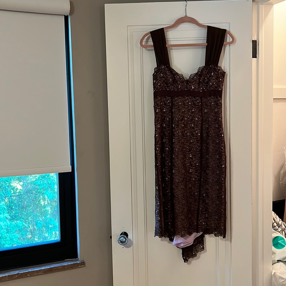 Nicole Miller Collection size 2 gorgeous brown and lavender dress
